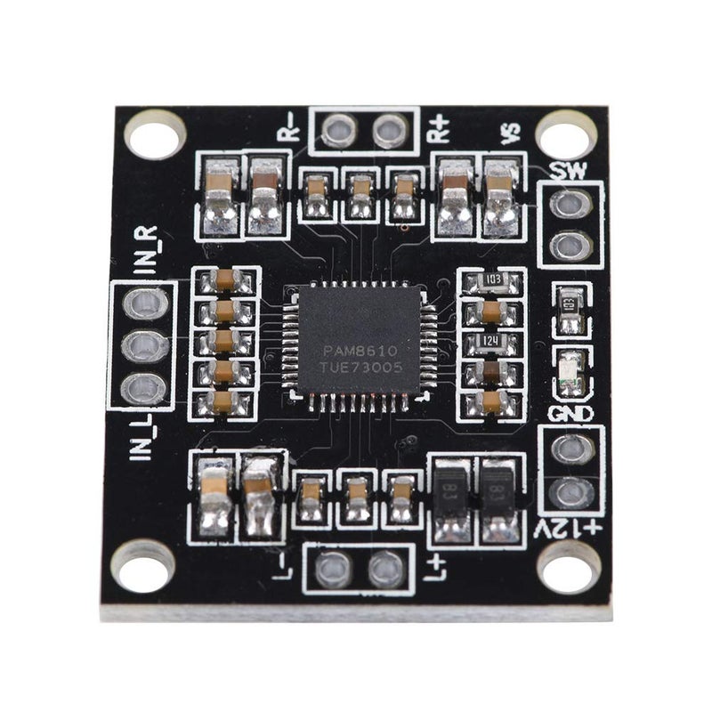 Black Class D 12V 15W Dual Channel Digital Amplifier Module for Home Entertainment System - Image 1
